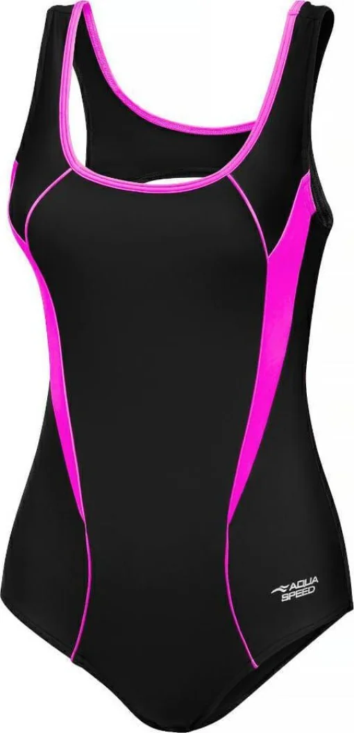 Купальник закритий для жіночийок Aqua Speed KATE 61582 чорний, рожевий жіночий 42 (413-19)
