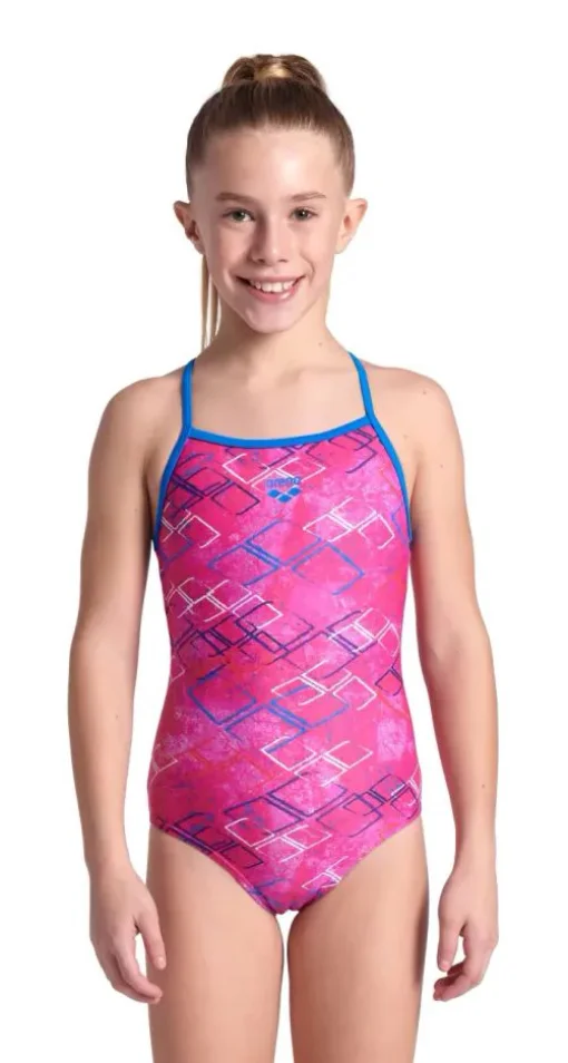 Купальник Arena DALY SWIMSUIT LIGHT DROP BACK рожевий, білий, блакитний Діт 128 см