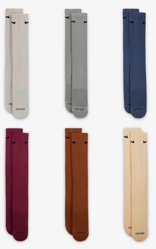 Шкарпетки Nike U NK ED PLS CSH CRW 6PR - 132 білий, сірий, синій, червоний, рожевий Чол 46-50