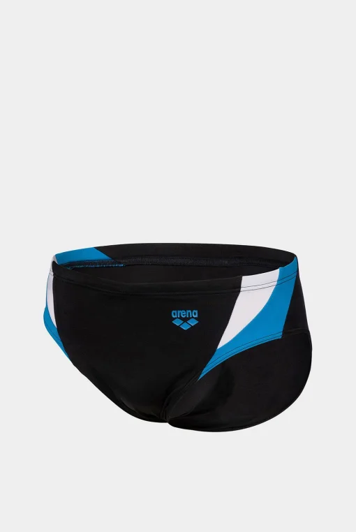 Плавки-сліпи Arena SWIM BRIEFS PANEL чорний, білий, блакитний Чол 80