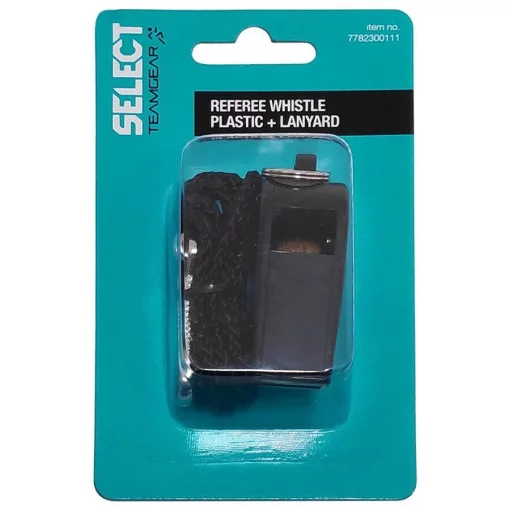 Свисток арбитра пластиковый с шнурком SELECT (001), черный,L