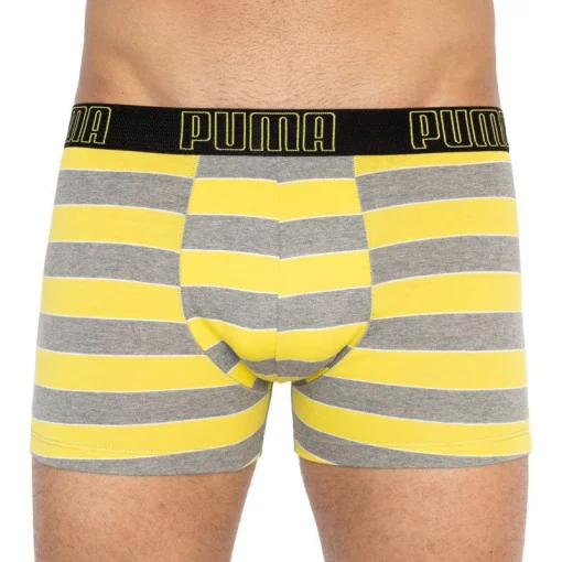 Труси-боксери Puma YD BOLD STRIPE BOXER 2P сірий, жовтий Чол S