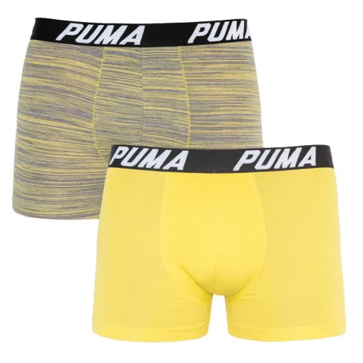 Труси-боксери Puma SPACEDYE STRIPE BOXER 2P сірий, жовтий Чол XL