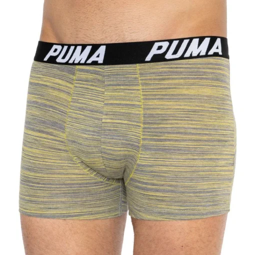 Труси-боксери Puma SPACEDYE STRIPE BOXER 2P сірий, жовтий Чол XL