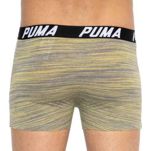 Труси-боксери Puma SPACEDYE STRIPE BOXER 2P сірий, жовтий Чол S