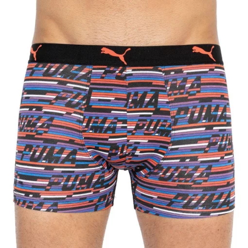 Труси-боксери Puma LOGO AOP BOXER 2P чорний, помаранчевий, синій Чол S