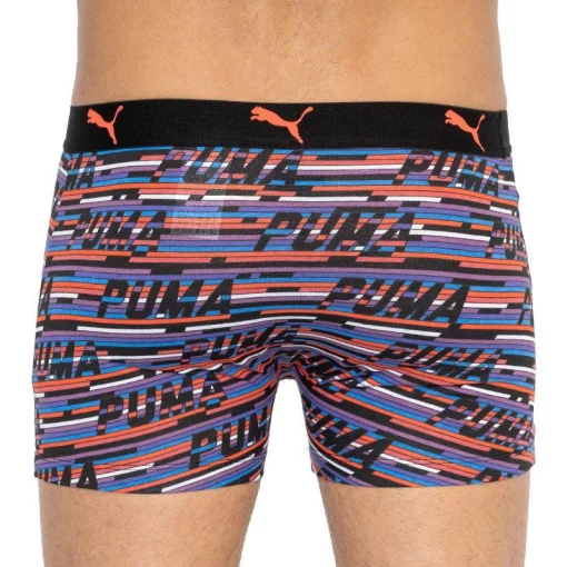Труси-боксери Puma LOGO AOP BOXER 2P чорний, помаранчевий, синій Чол S