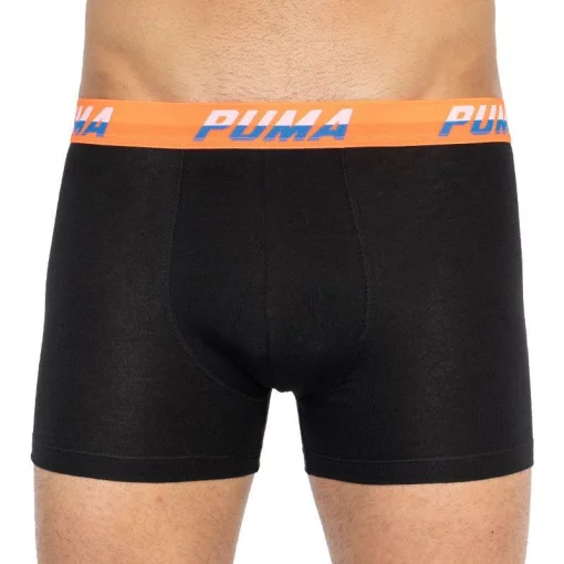 Труси-боксери Puma LOGO AOP BOXER 2P чорний, помаранчевий, синій Чол S