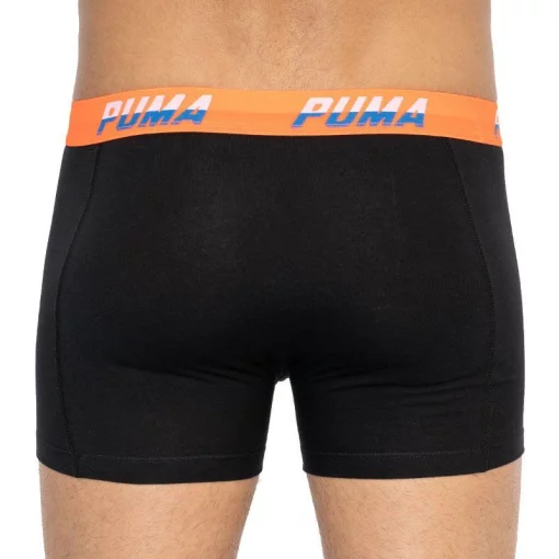 Труси-боксери Puma LOGO AOP BOXER 2P чорний, помаранчевий, синій Чол S