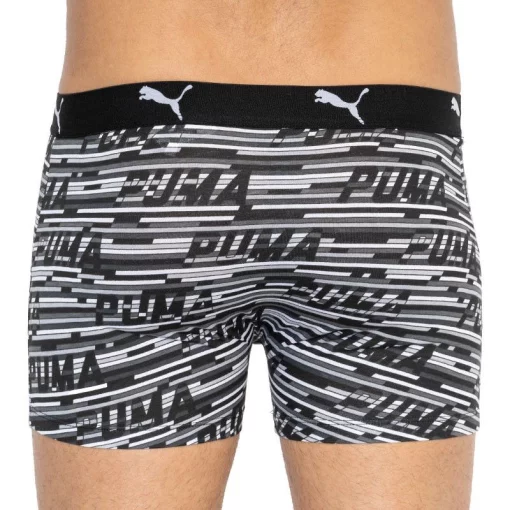 Труси-боксери Puma LOGO AOP BOXER 2P сірий, білий, чорний Чол S