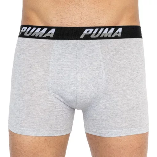 Труси-боксери Puma LOGO AOP BOXER 2P сірий, білий, чорний Чол S