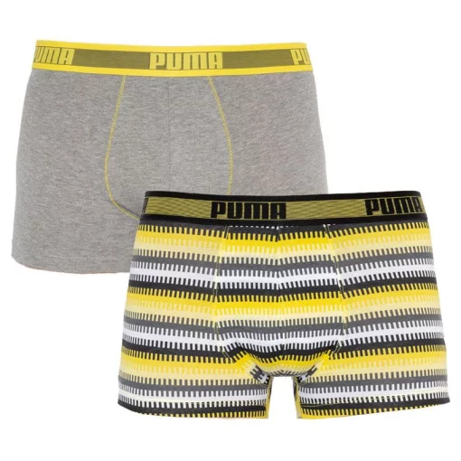 Труси-шорти Puma WORLDHOOD STRIPE TRUNK 2P білий, сірий, чорний, жовтий Чол S