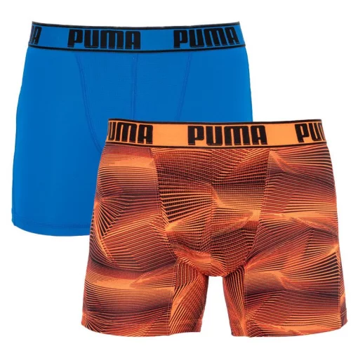 Труси-боксери Puma ACTIVE BOXER PRINT 2P синій, помаранчевий Чол S