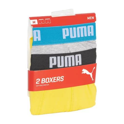 Труси-боксери Puma BASIC BOXER 2P сірий, жовтий Чол XL