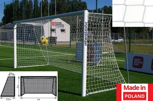 Футбольна сітка 5х2м. (Юніорська) "Yakimasport" Польща, шнур - 2 мм.(White) * 1 шт.