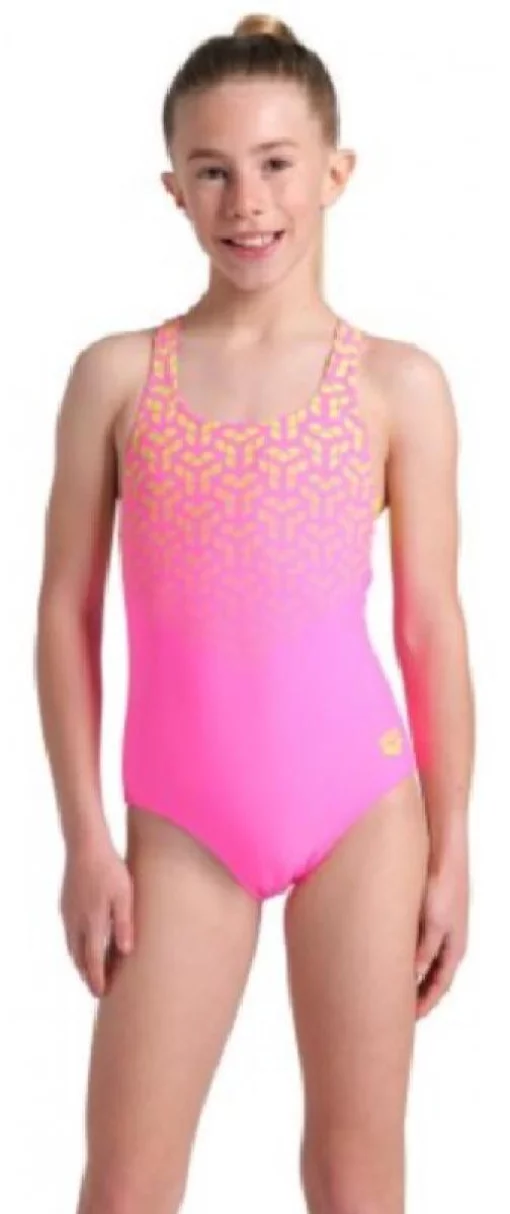 Купальник для дівчат Arena KIKKO V SWIMSUIT SWIM PRO BACK фіолетовий, жовтий Діт 140 см