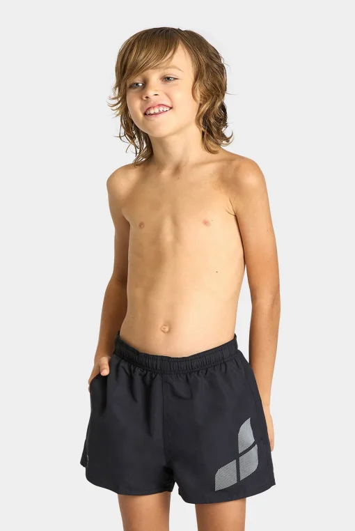 Шорти для плавання Arena BEACH SHORT LOGO R чорний, білий Діт