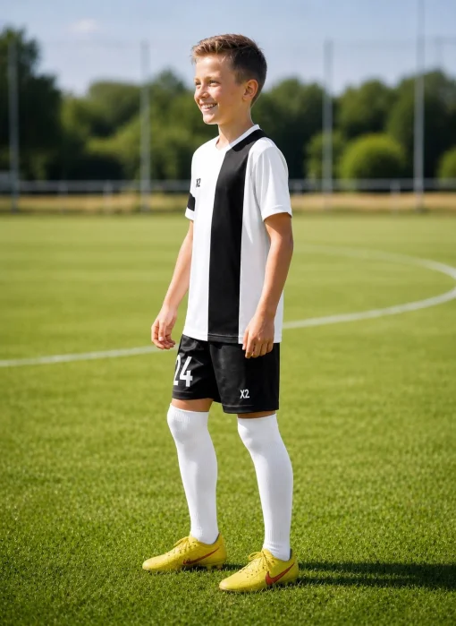 Дитяча футбольна форма X2 League (футболка+шорти), розмір XL (білий/чорний)