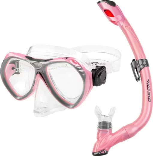 Набір маска і трубка Aqua Speed AURA + EVO 9948 рожевий Діт One Size