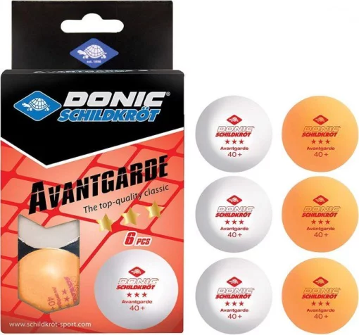М'ячі Donic EXCLUSIVE (Advantgarde) 3* 40+ 6шт white+orange