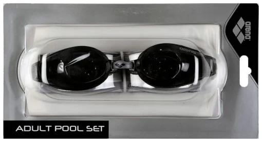 Комплект (окуляри+шапочка) Arena POOL SET чорний, білий Уні OSFM