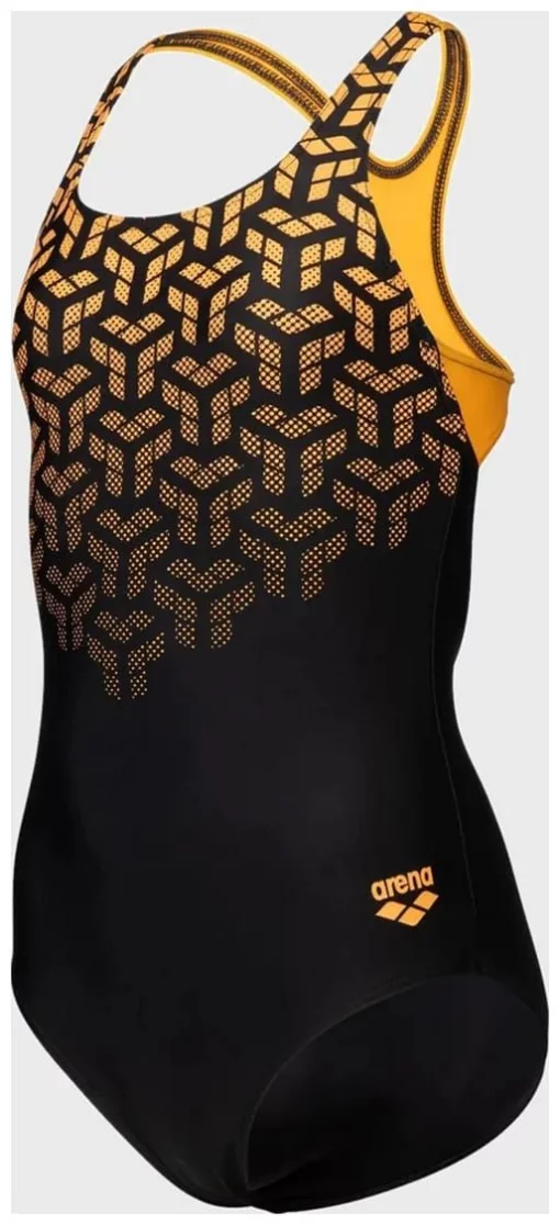 Купальник закритий для дівчат Arena KIKKO V SWIMSUIT SWIM PRO BACK чорний, жовтий Діт