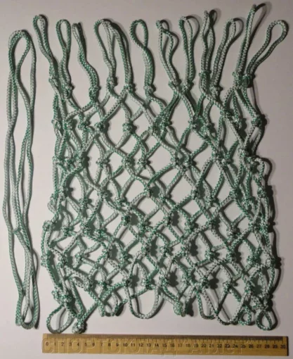 Баскетбольна сітка, шнур діаметром 5,5 мм. (стандартна) біла з зеленим відтінком 10126