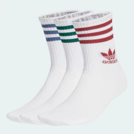 Шкарпетки Adidas CREW SOCK 3STR білий, червоний, зелений, синій Уні XL (46-48)