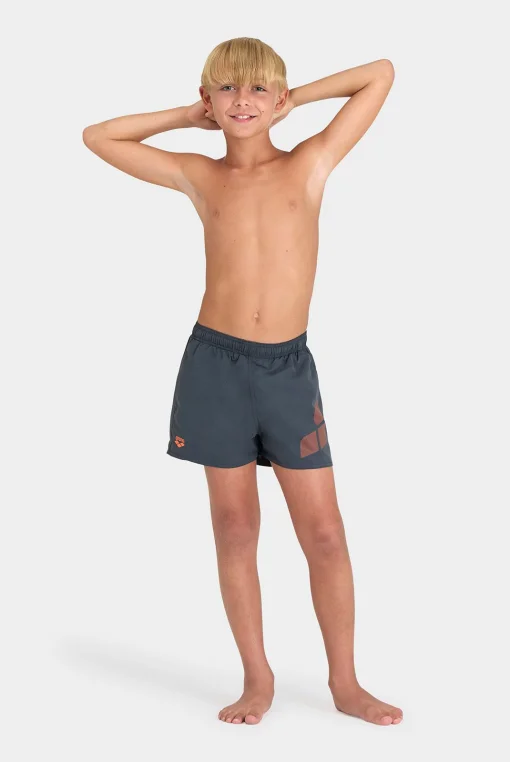 Шорти для плавання Arena BEACH SHORT LOGO R сірий, помаранчевий Діт 140см