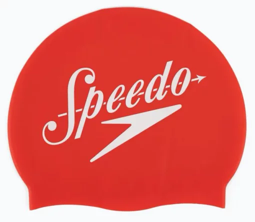 Шапка для плавання Speedo SLOGAN PRT CAP AU червоний, білий Уні OSFM