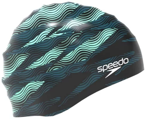 Шапка для плавання Speedo SLOGAN PRT CAP AU/AF/AM чорний, зелений Уні One Size
