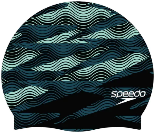 Шапка для плавання Speedo SLOGAN PRT CAP AU/AF/AM чорний, зелений Уні One Size