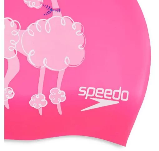 Шапка для плавання Speedo SLOGAN PRT CAP JU/JF/JM рожевий, білий Діт OSFM