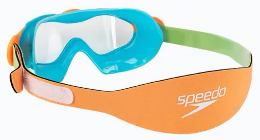 Окуляри-маска для плавання Speedo SEA SQUAD MASK JU бірюзовий, помаранчевий, салатовий Діт OSFM