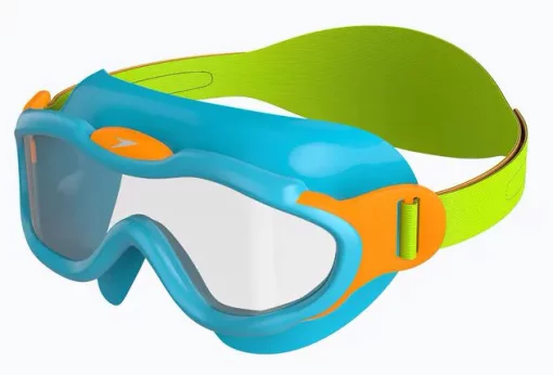 Окуляри-маска для плавання Speedo SEA SQUAD MASK JU бірюзовий, помаранчевий, салатовий Діт OSFM