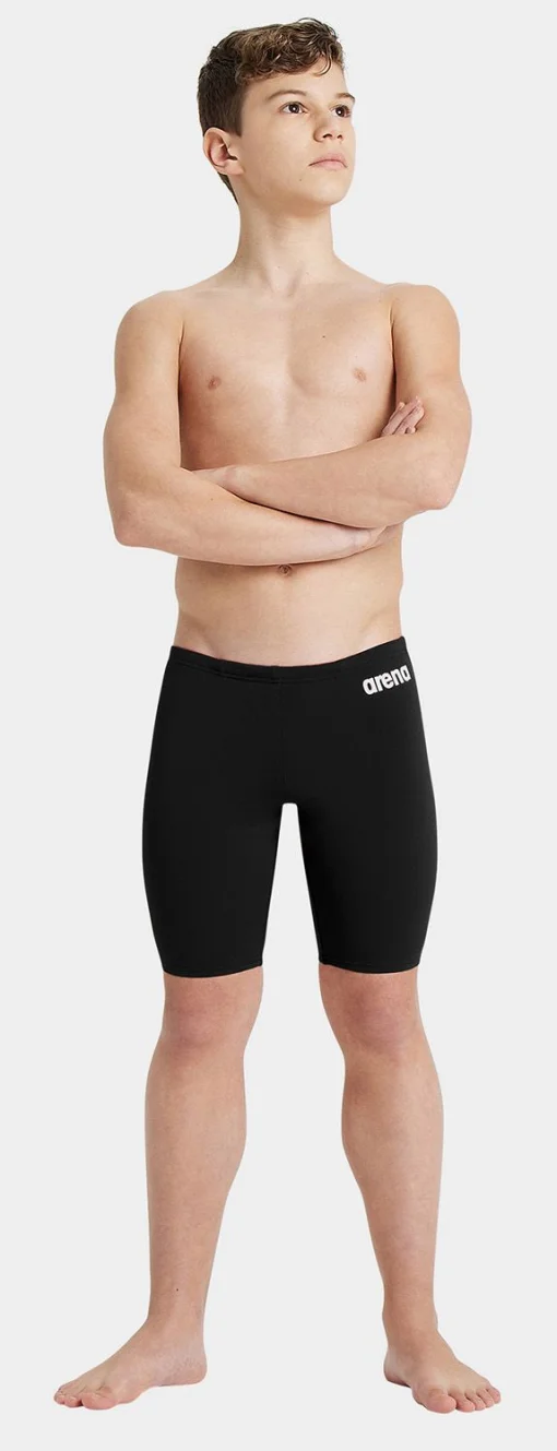 Плавки Arena TEAM SWIM JAMMER SOLID чорний, білий дитячий 152 см (004772-550)