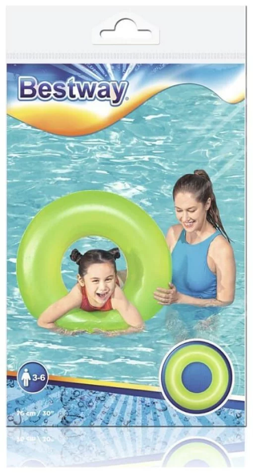 Плавальне кільце Aqua Speed BESTWAY FROSTED NEON 76 см зелений Діт age 3-6