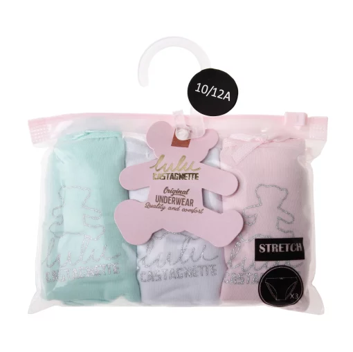 Труси Lula Castagnette SLIP X3 ENFANT FILLE LULU бірюзовий, рожевий, білий Діт 4/5