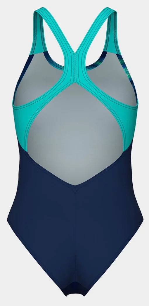 Купальник закритий для жінок Arena DREAMHLINE SWIMSUIT V BACK синій, бірюзовий Жін 40