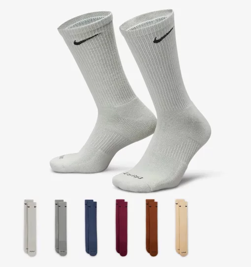 Шкарпетки Nike U NK ED PLS CSH CRW 6PR - 132 білий, сірий, синій, червоний, рожевий Чол 38-42