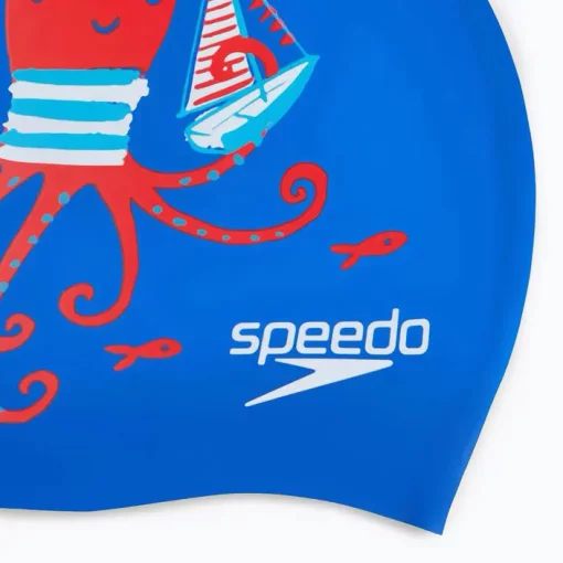 Шапка для плавання Speedo SLOGAN PRT CAP JU/JF/JM синій, червоний Діт OSFM