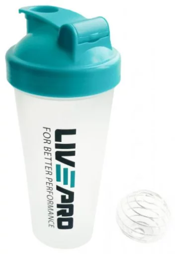 Шейкер спортивний SHAKE BOTTLE білий/синій 600мл (LP8147)