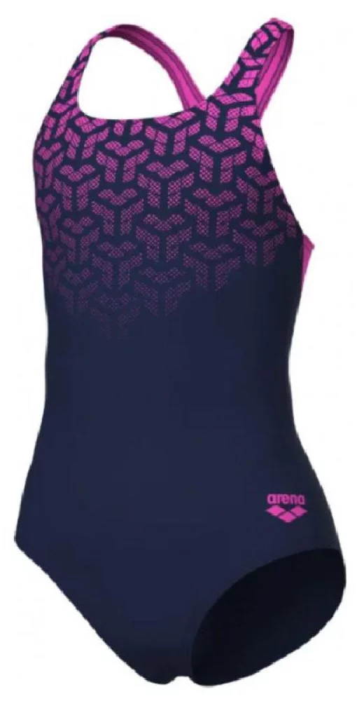 Купальник для дівчат Arena KIKKO V SWIMSUIT SWIM PRO BACK чорний, фуксія Діт 116 см