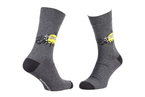 Шкарпетки Minion NEED COFFEE світло-сірий Діт 39-42