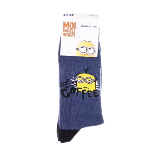 Шкарпетки Minion NEED COFFEE синьо-блакитний Діт 39-42