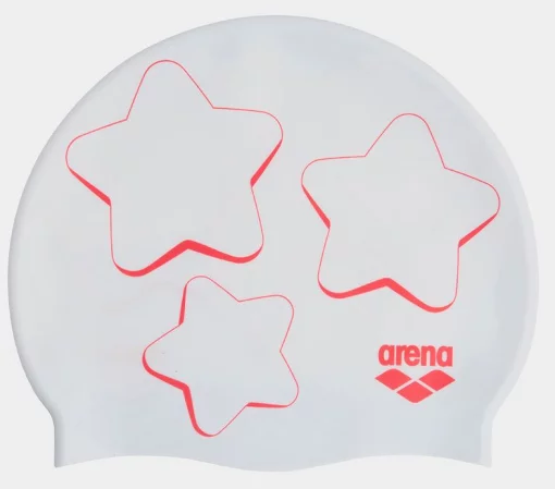 Шапка для плавання Arena PRINT JR білий, червоний Діт OSFM