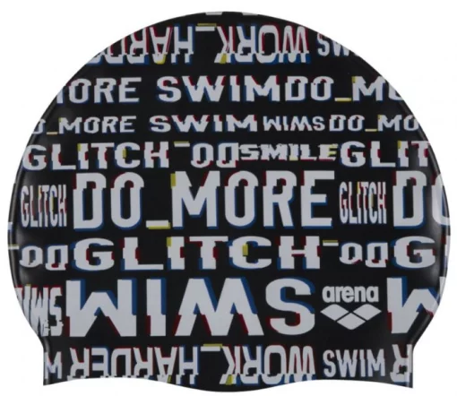 Шапка для плавання Arena PRINT JR чорний, білий Діт OSFM