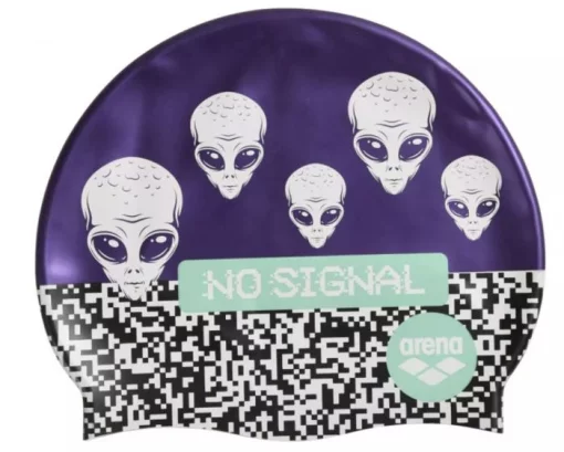 Шапка для плавання Arena PRINT JR фіолетовий, білий, чорний Діт OSFM