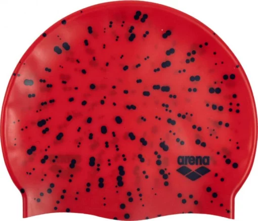 Шапка для плавання Arena PRINT JR червоний, чорний Діт OSFM
