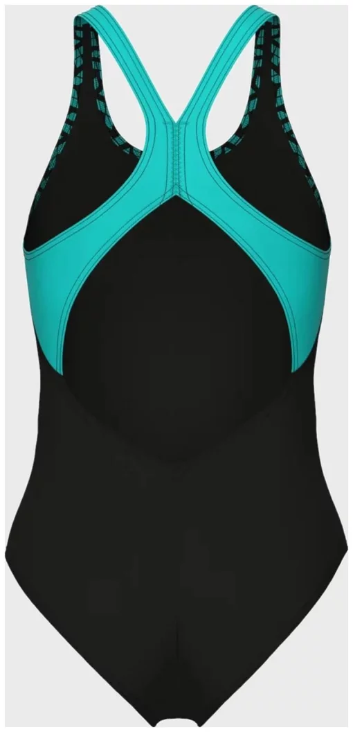 Купальник закритий для жінок Arena KIKKO V SWIMSUIT V BACK GRAPHI чорний, зелений Жін 40